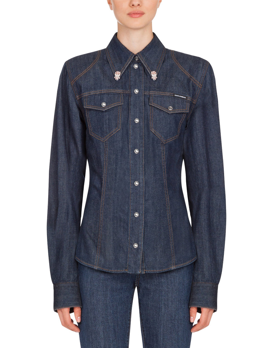 Denim shirt with pockets