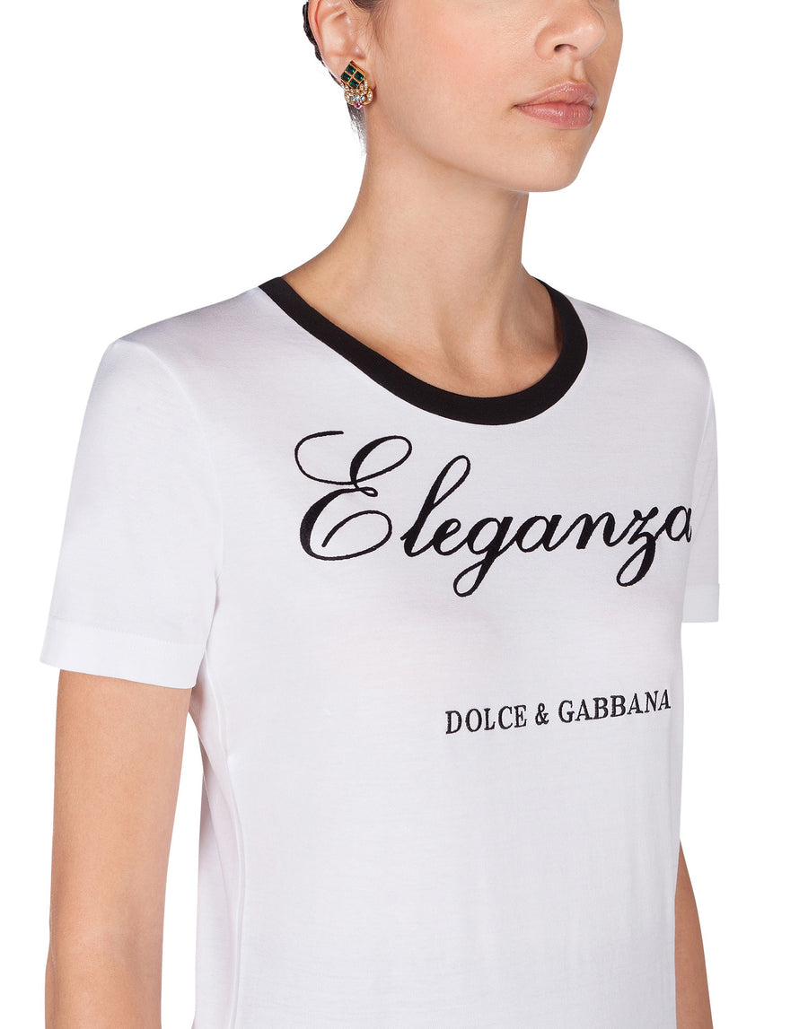 Cotton t-shirt with DG lettering print