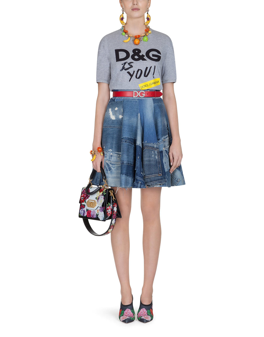 Mélange jersey t-shirt with DG print