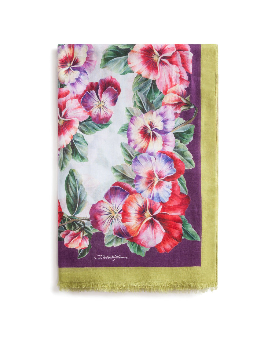 Floral silk scarf