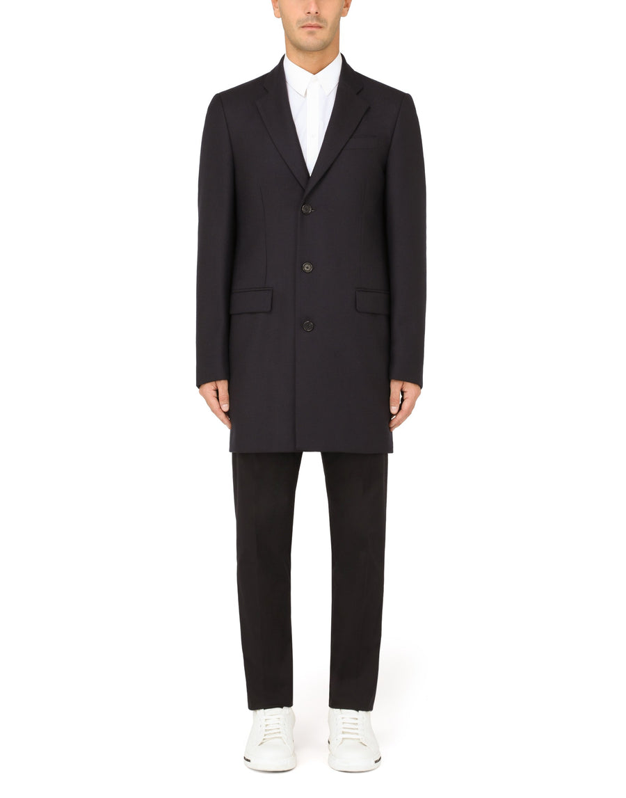 Dolce & Gabbana Coat With Lapels In Solid-Coloured Wool