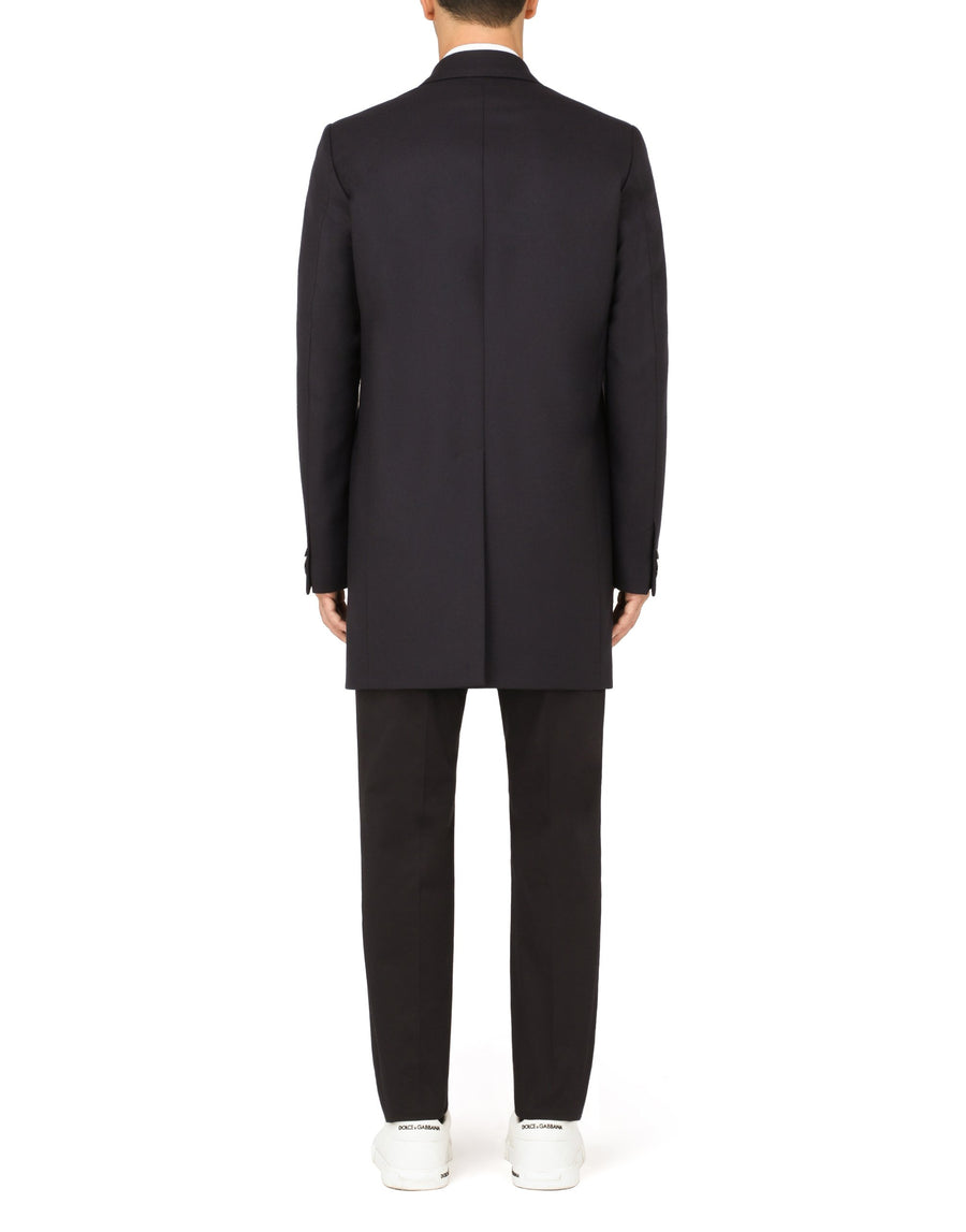 Dolce & Gabbana Coat With Lapels In Solid-Coloured Wool