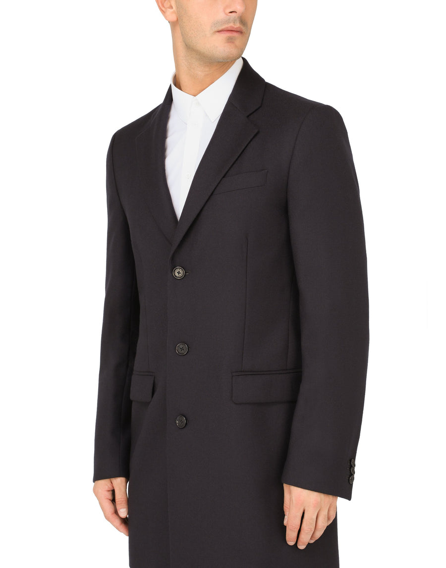 Dolce & Gabbana Coat With Lapels In Solid-Coloured Wool