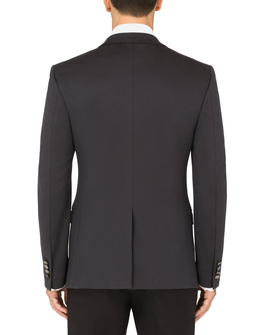 Dolce & Gabbana Jacket With Two Buttons In Solid-Coloured Nylon And Cotton