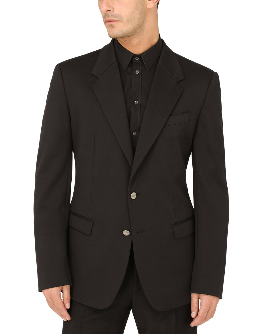 Dolce & Gabbana Coat With Lapels In Solid-Coloured Wool