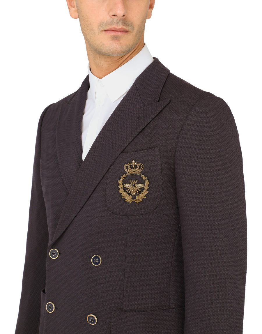 Dolce & Gabbana Double-Breasted Jacket In Solid-Coloured Rayon And Stretch Blend