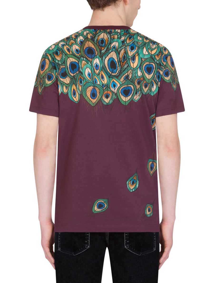 Cotton t-shirt with feather print