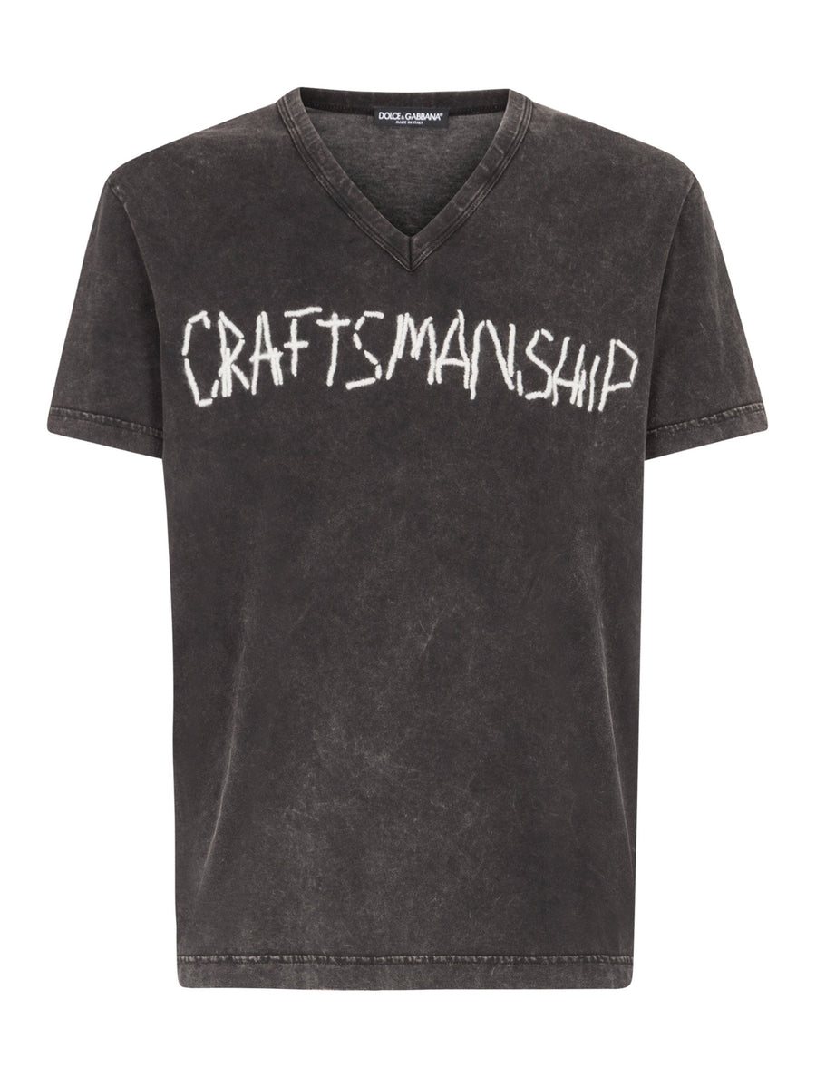 COTTON T-SHIRT WITH “CRAFTSMANSHIP” EMBROIDERY