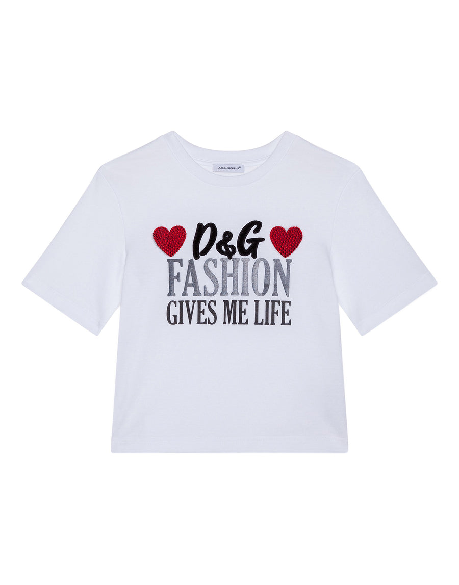 T-shirt in jersey with D&G fashion print