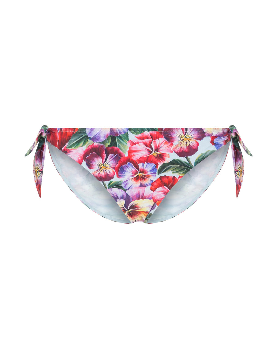 Floral bikini bottom with laces