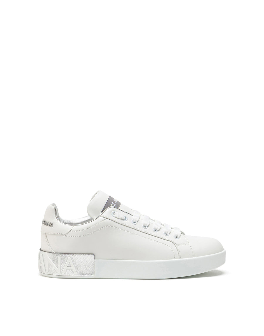 Calfskin nappa Portofino sneakers with lamé details