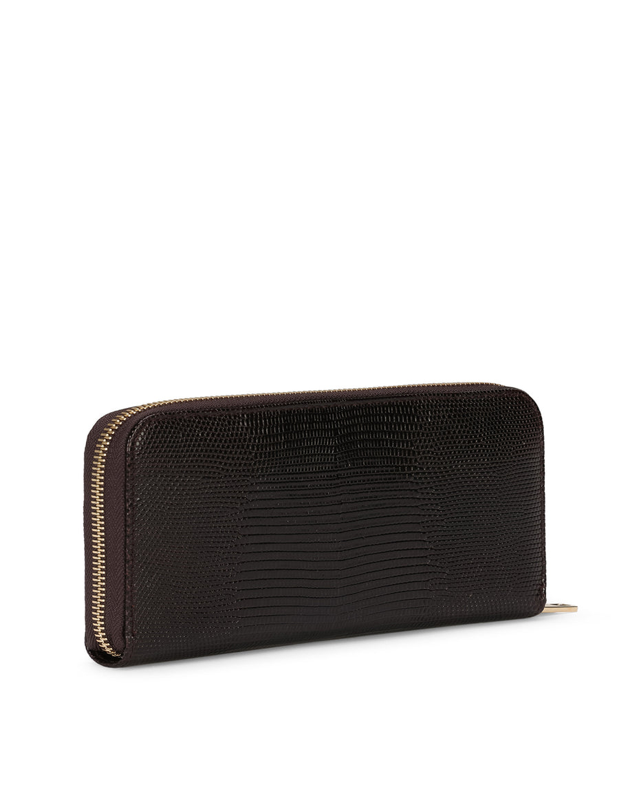 Wallet in leather with python effect