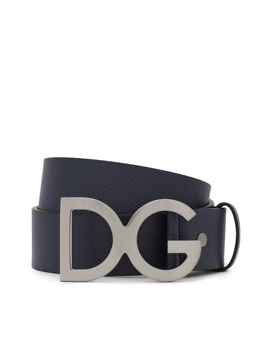 Hammered leather belt DG buckle