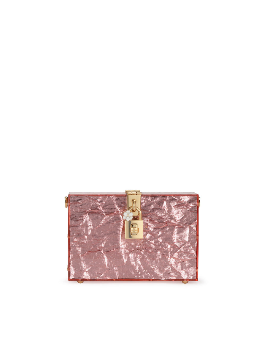 Clutch in plexiglas with shoulder strap