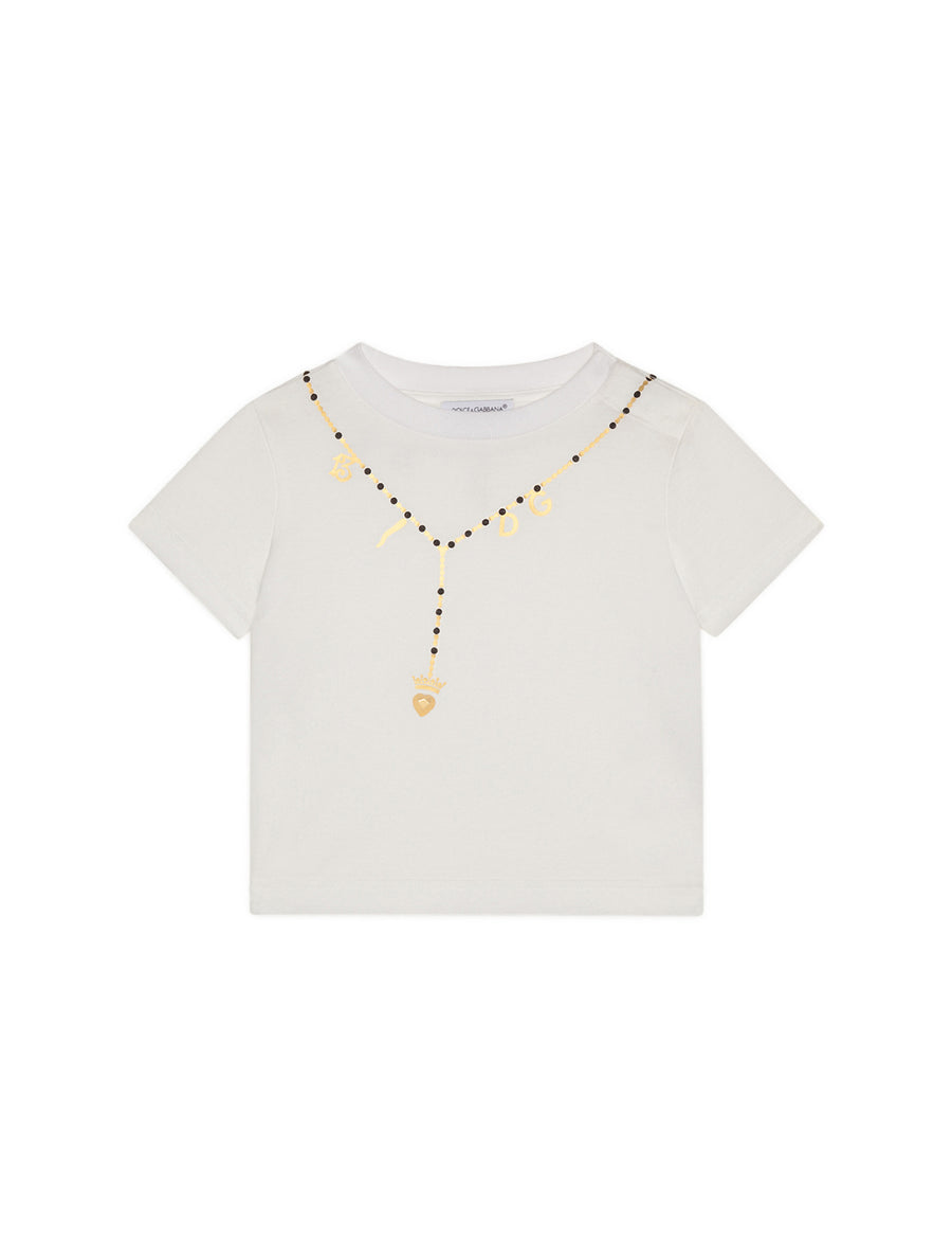 Jersey t-shirt with necklace print