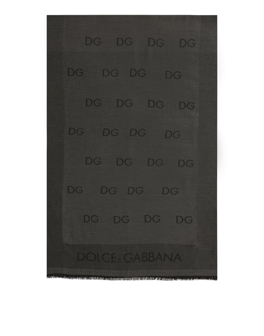 Modal and cashmere scarf with DG logo lettering