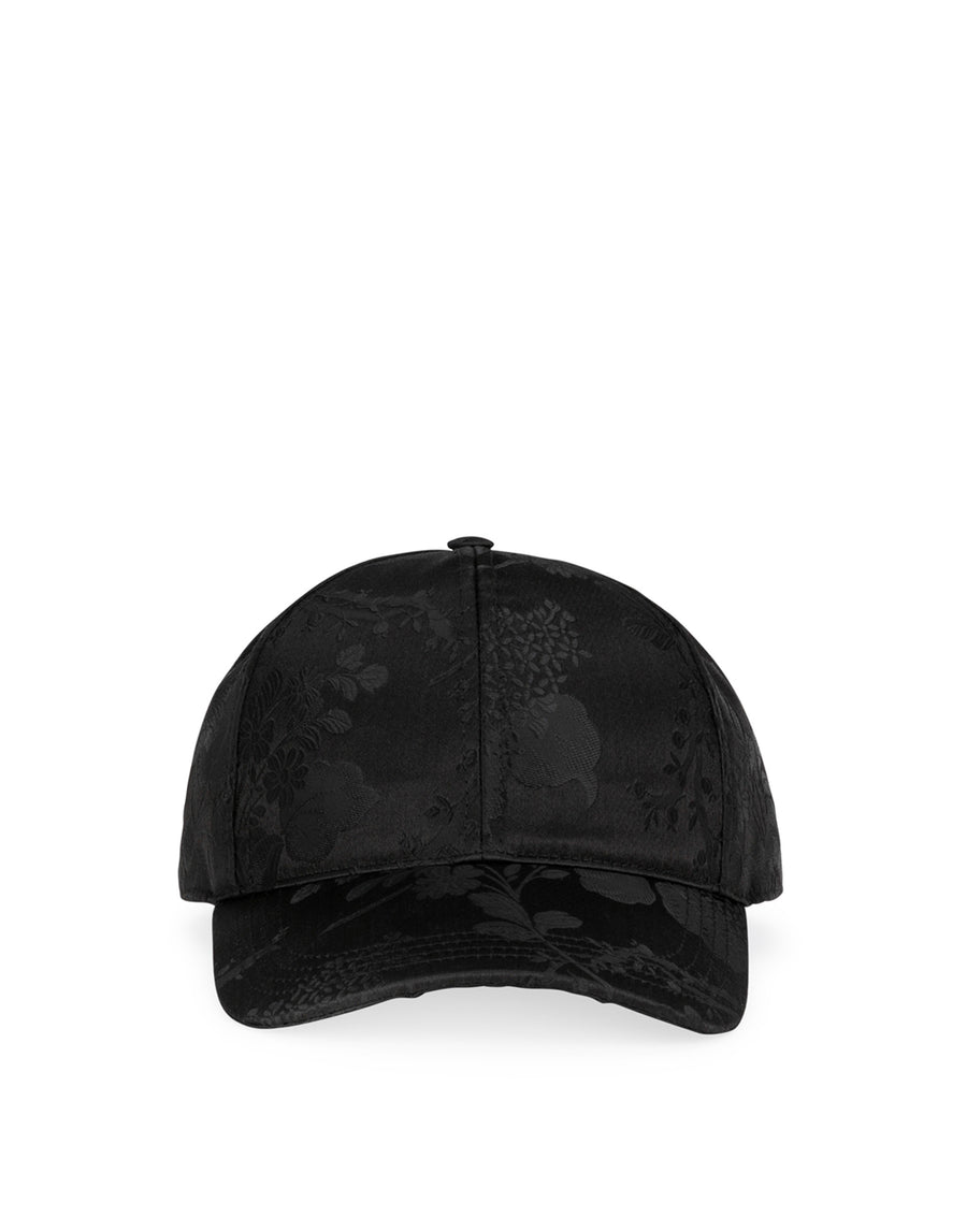 Baseball cap with floral jacquard