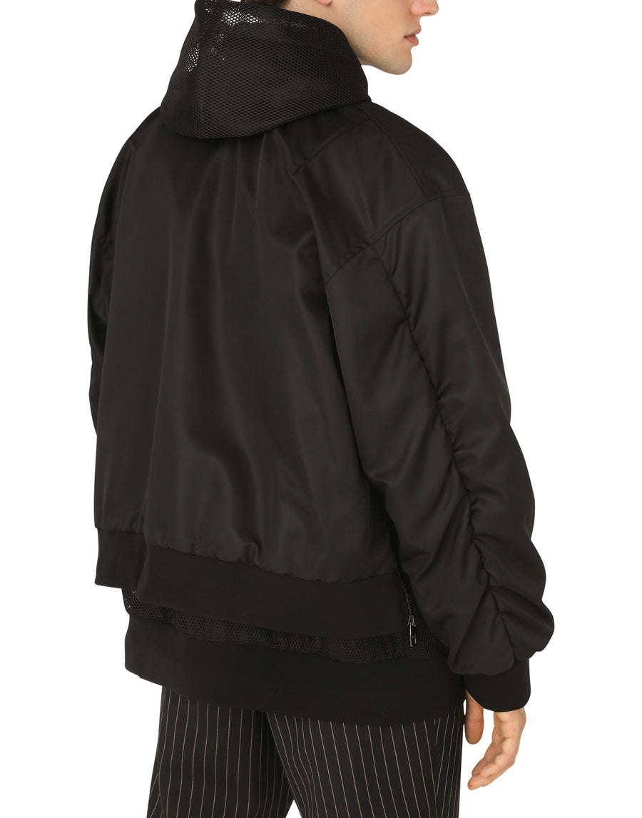 Nylon jand mesh jacket with hood