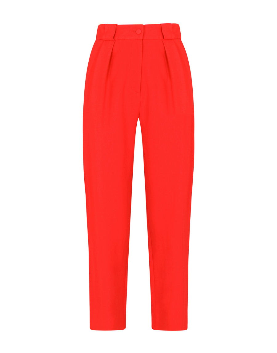 high-waisted straight-leg trousers