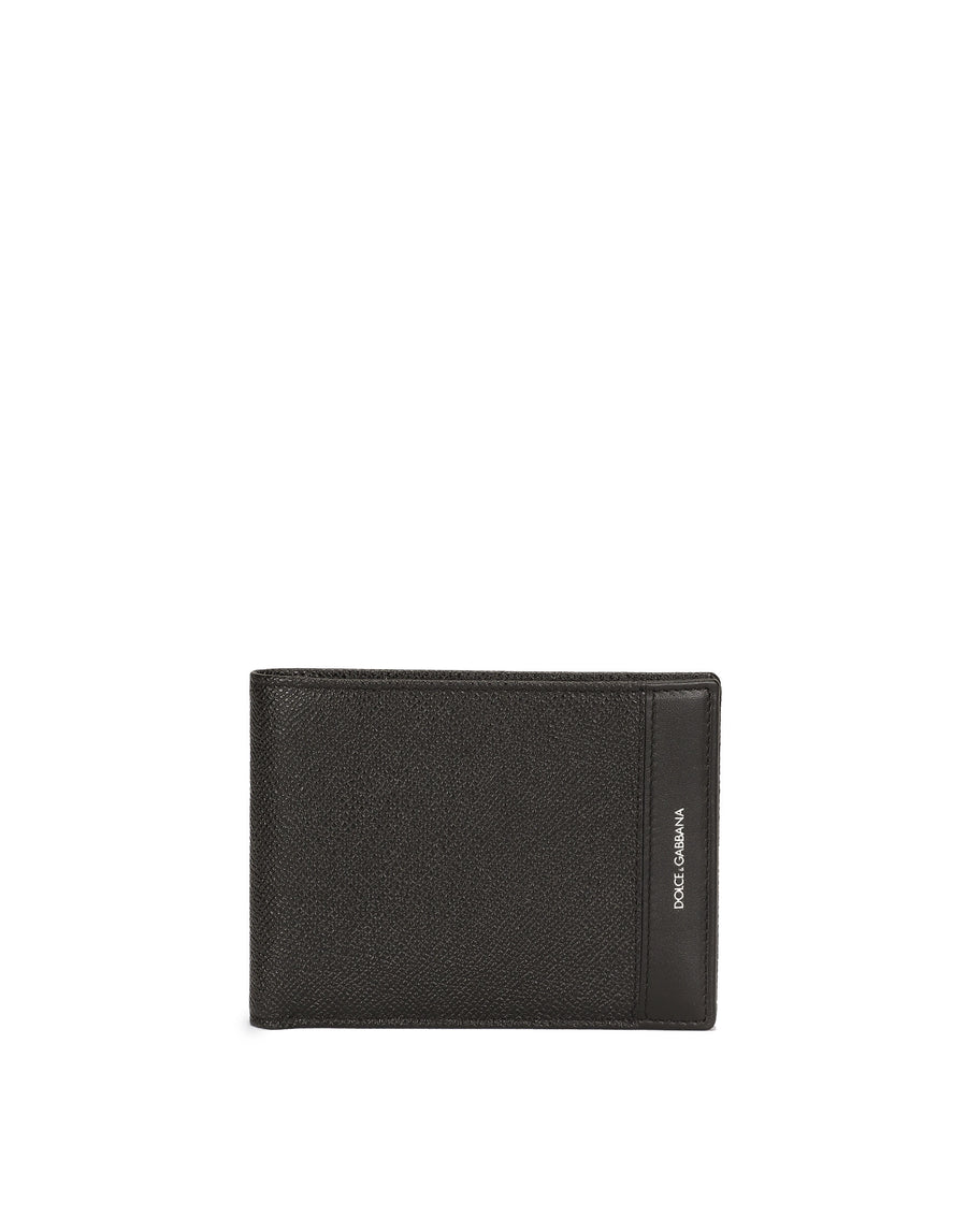 Solid-coloured leather wallet