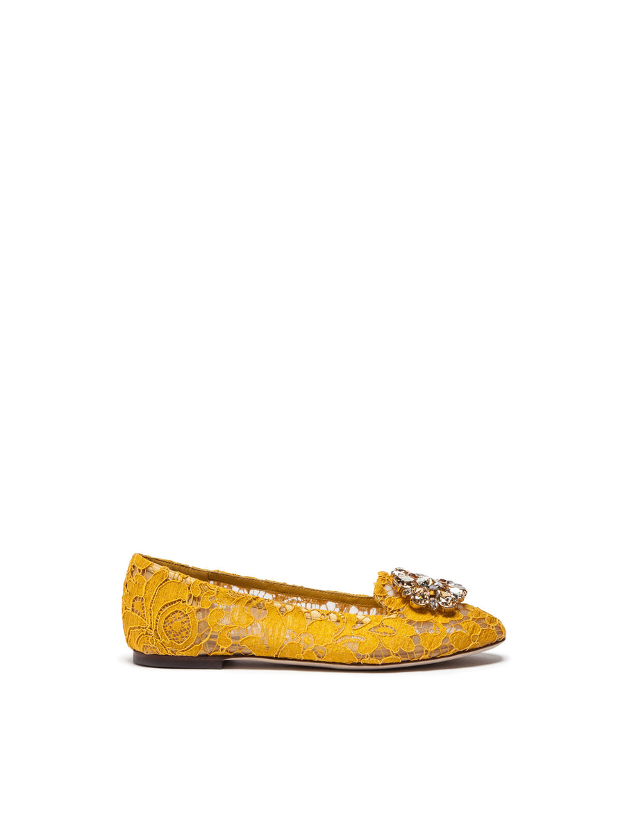 SLIPPER IN TAORMINA LACE WITH CRYSTALS