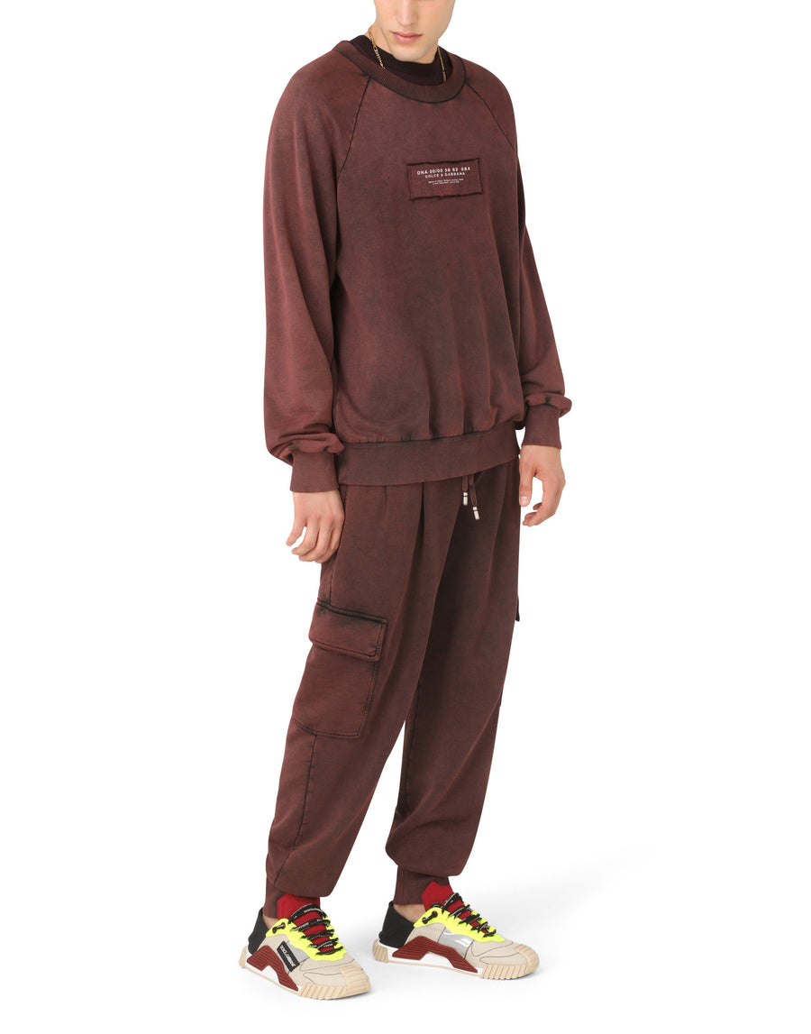 Jersey jogging pants with patch