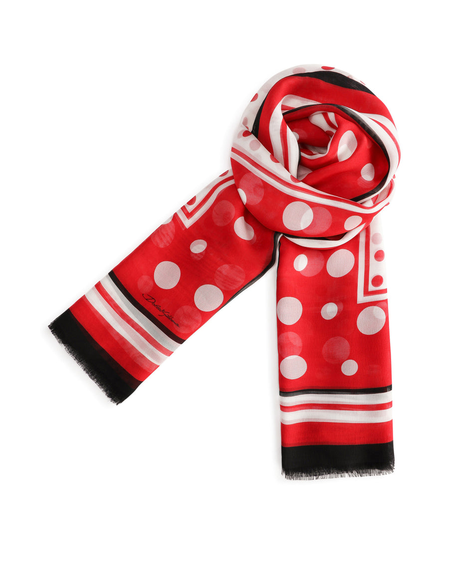 Silk scarf with polka-dot print: 135 x 200cm - 53 x 78 inches