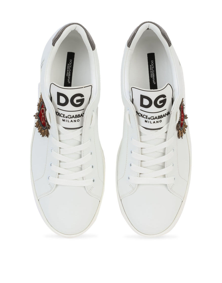 Sneakers with laces, DG logo and sacred heart