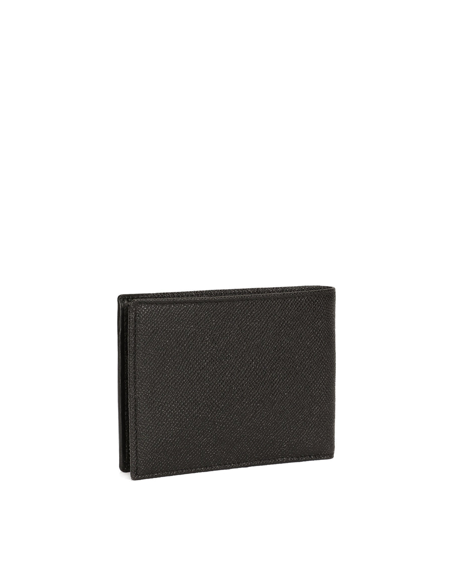 Solid-coloured leather wallet