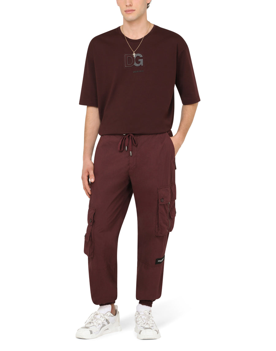 Garment-dyed cotton jogging pants