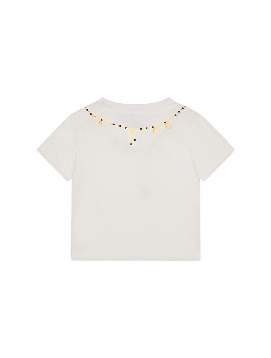 Jersey t-shirt with necklace print