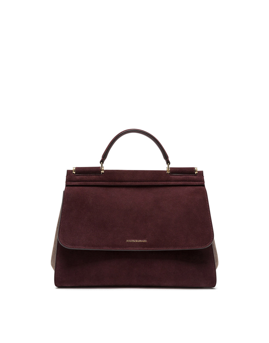 Shopping bag in solid-coloured suede