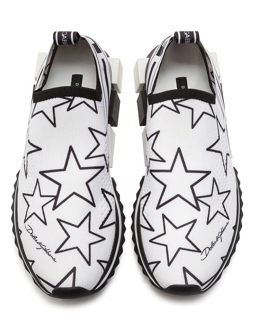 Stretch mesh slip-on sneakers with all-over stars