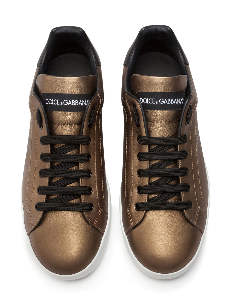 Metallic calfskin nappa Portofino sneakers