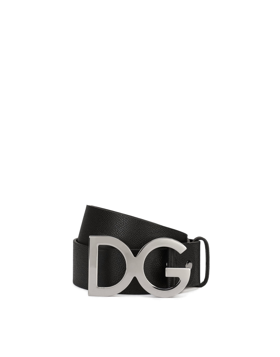 Hammered leather belt DG buckle