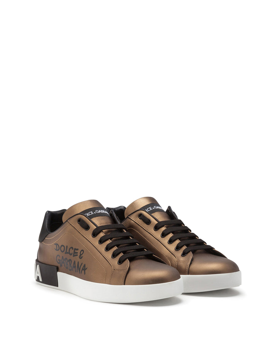 Metallic calfskin nappa Portofino sneakers