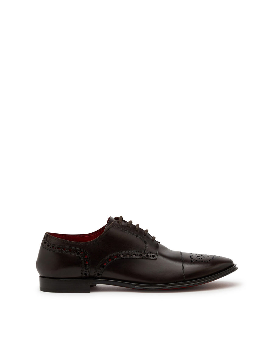 Full brogue derby in michelangelo calfskin