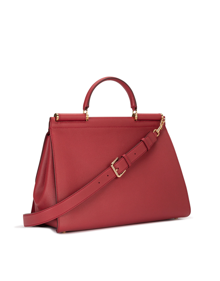 Handbag in drummed calf leather